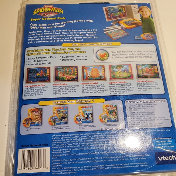 NEW V-Tech Whiz Kid Learning System Spiderman & Friends Pre K Whizware - Picture 8 of 10